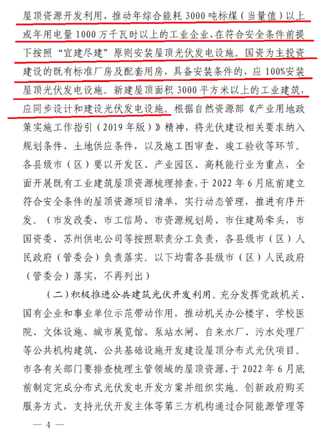 蘇州：國企廠房100%安裝分布式光伏！