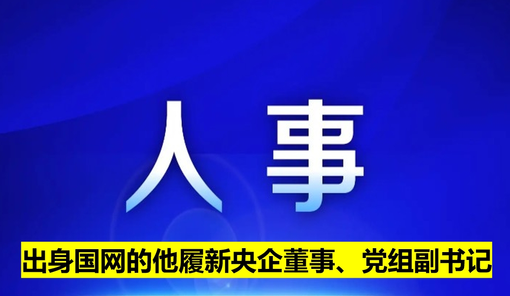 出身國(guó)網(wǎng)的他履新央企董事、黨組副書記